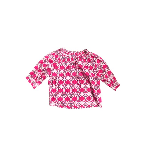 Ro's Garden Tops - Ro's Garden Havana Pink Geometric Print Blouse Women's Size M